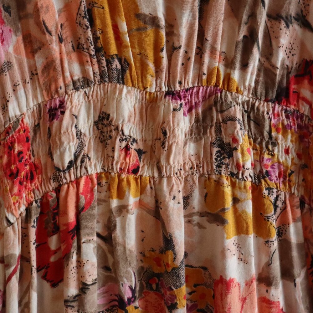 Overdrive Floral Shirred Sundress High Low Erthereal Boho Cottagecore Small - Picture 5 of 7